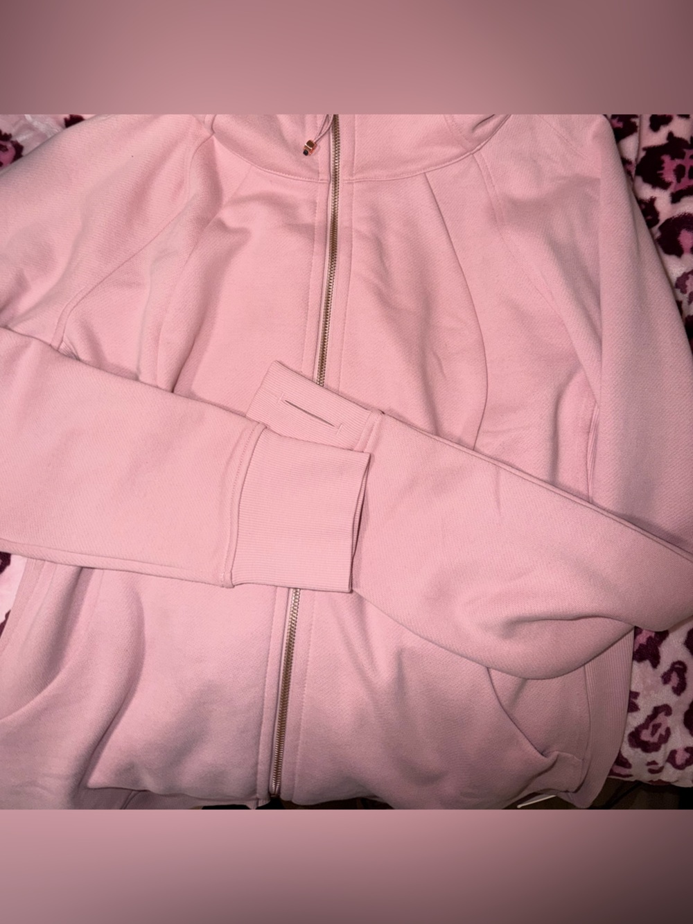 Lululemon Scuba Full Zip Hoodie- Pink Haze/ Rose Gold Size 14
